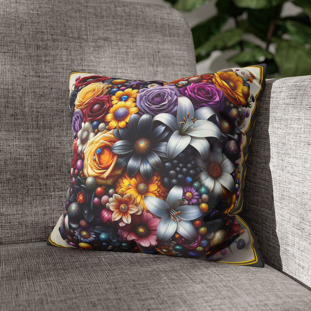 Colourful Bouquet (3) - Suede Square Pillowcase