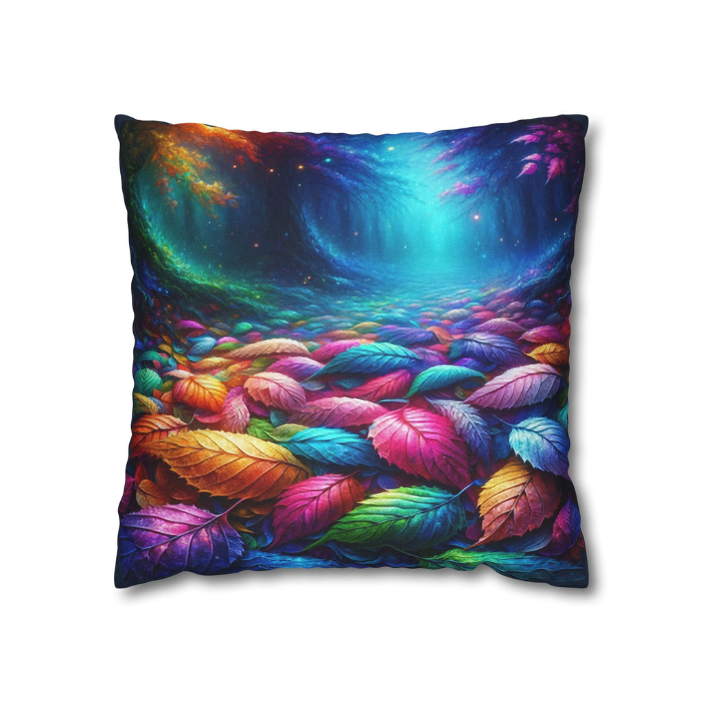 Magical Leaves in a forest-  Polyester Square Pillowcase