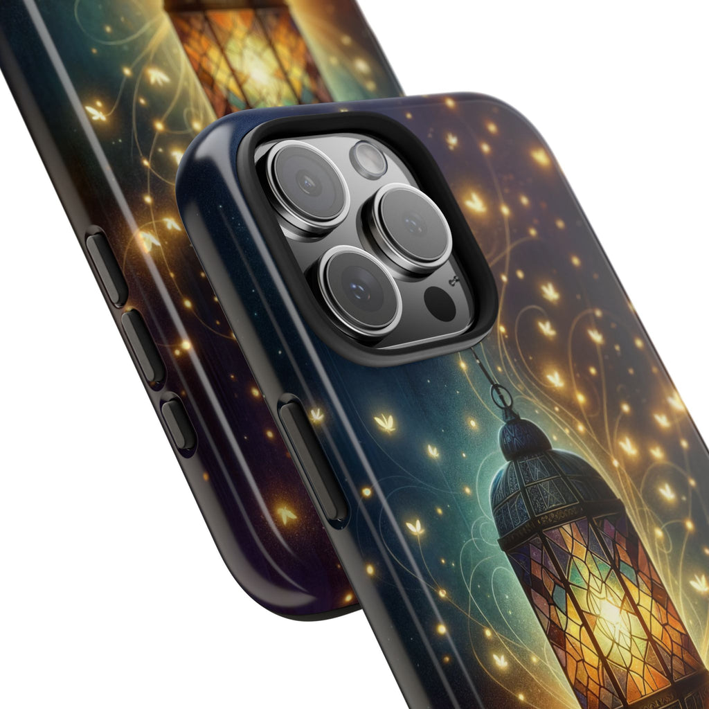 Fireflies around lamp - Tough Phone Case