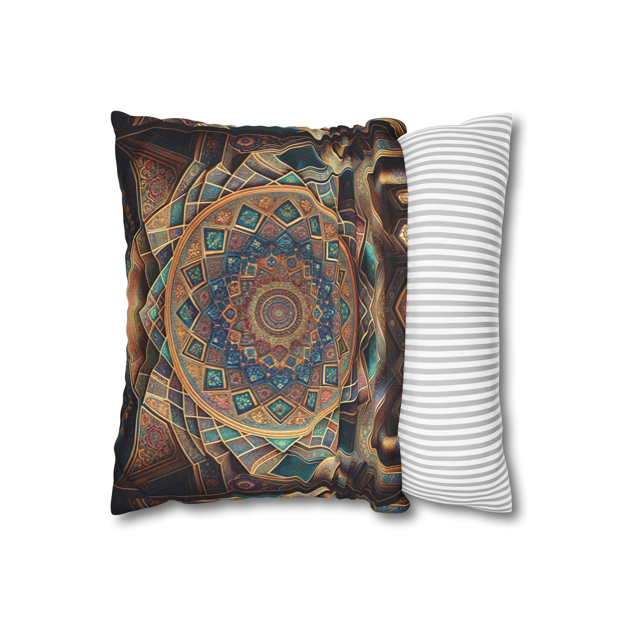 Persian Art (brown-yellow) - Suede Square Pillowcase