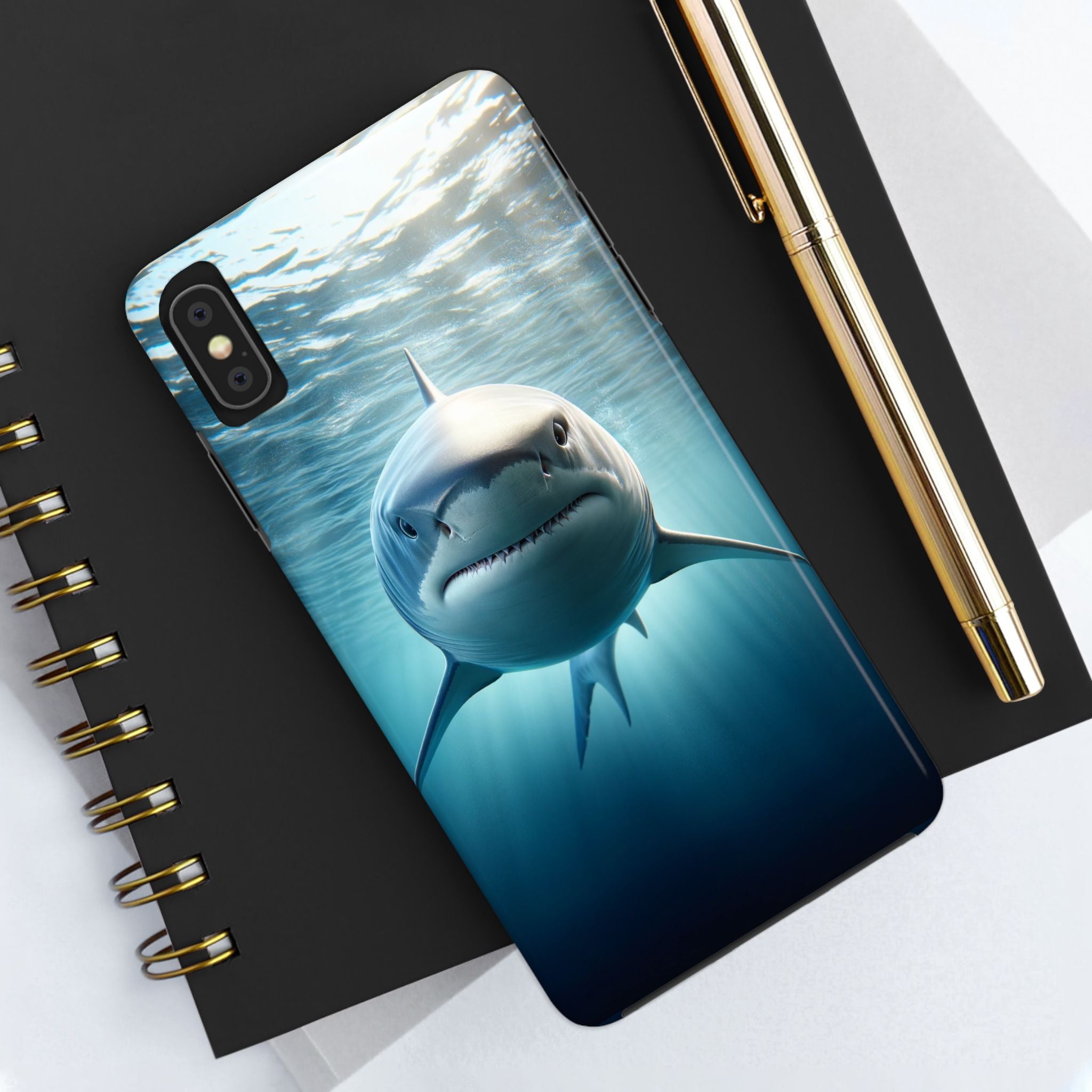 Curious shark - Tough Phone Case