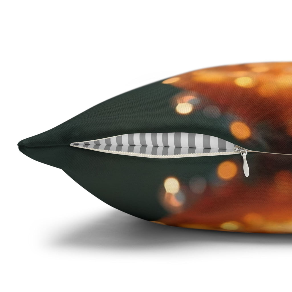 Orange-yellow diamond flowers - Polyester Square Pillowcase