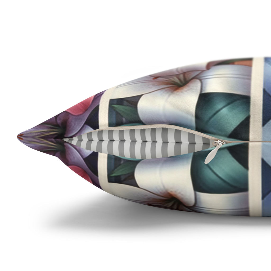 Lilies (in lines)- Suede Square Pillowcase