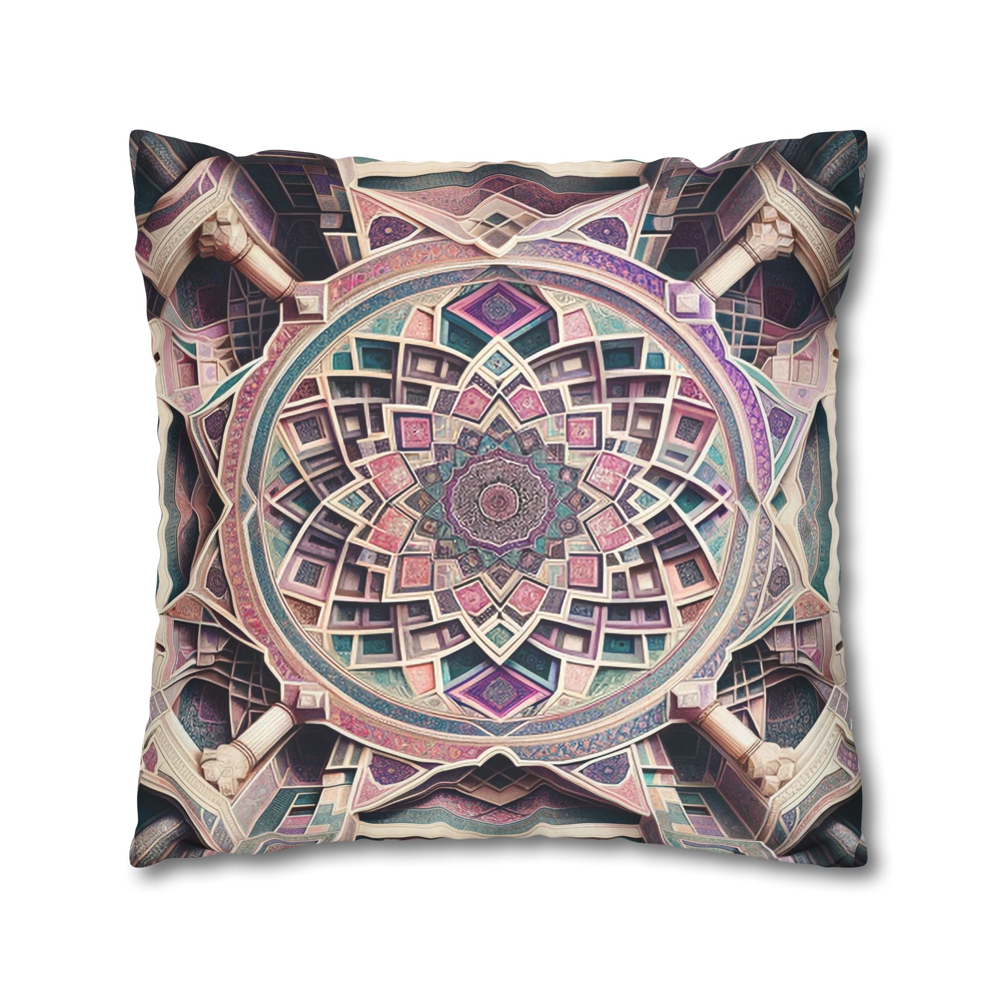 Persian Art (purple-grey) - Suede Square Pillowcase