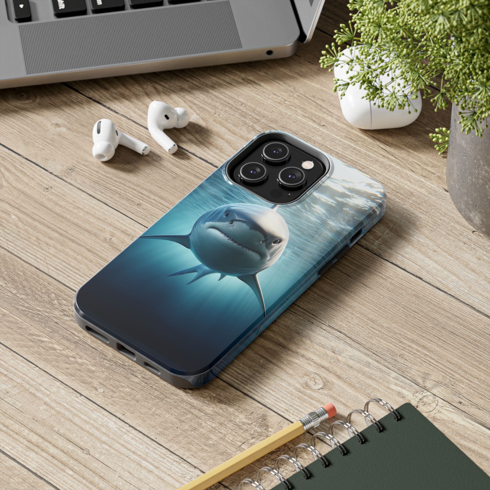 Curious shark - Tough Phone Case