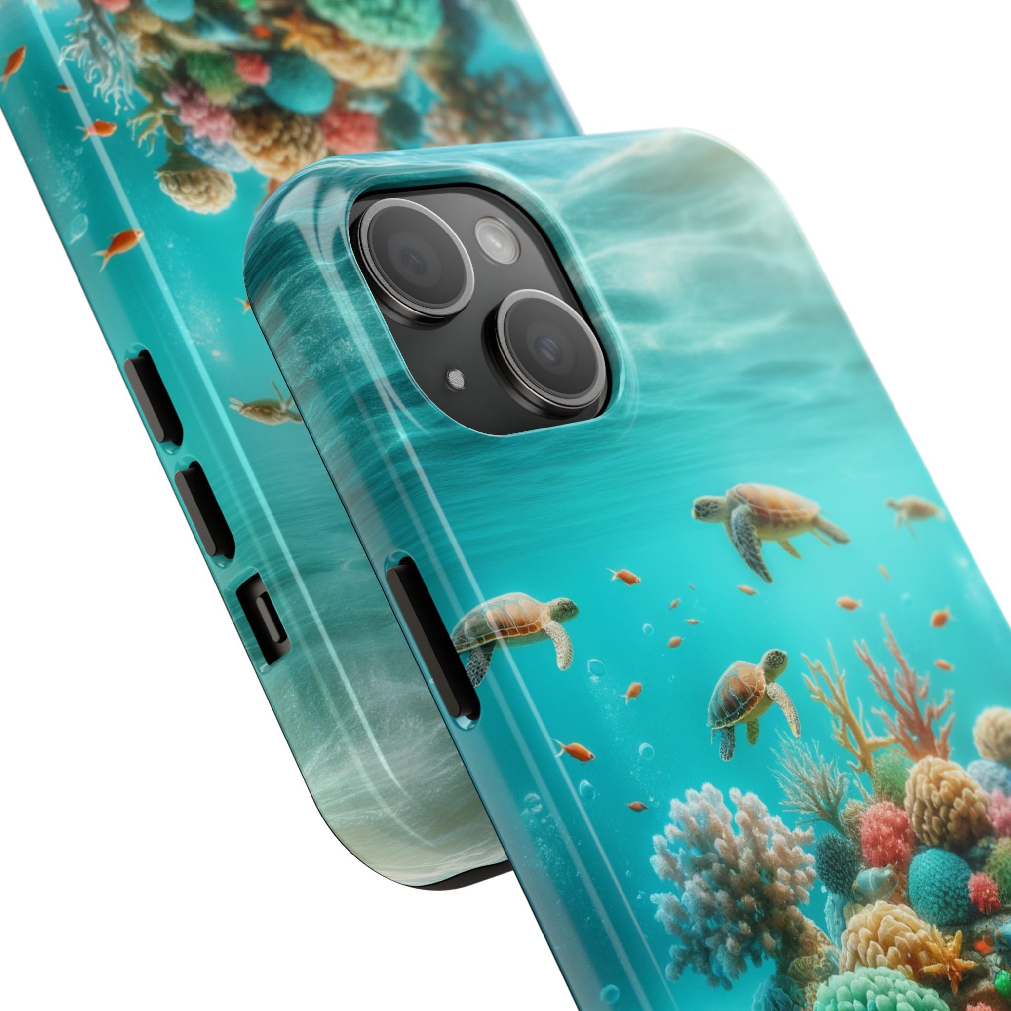 Phone Cases - Turtles on Coral Reef Design
