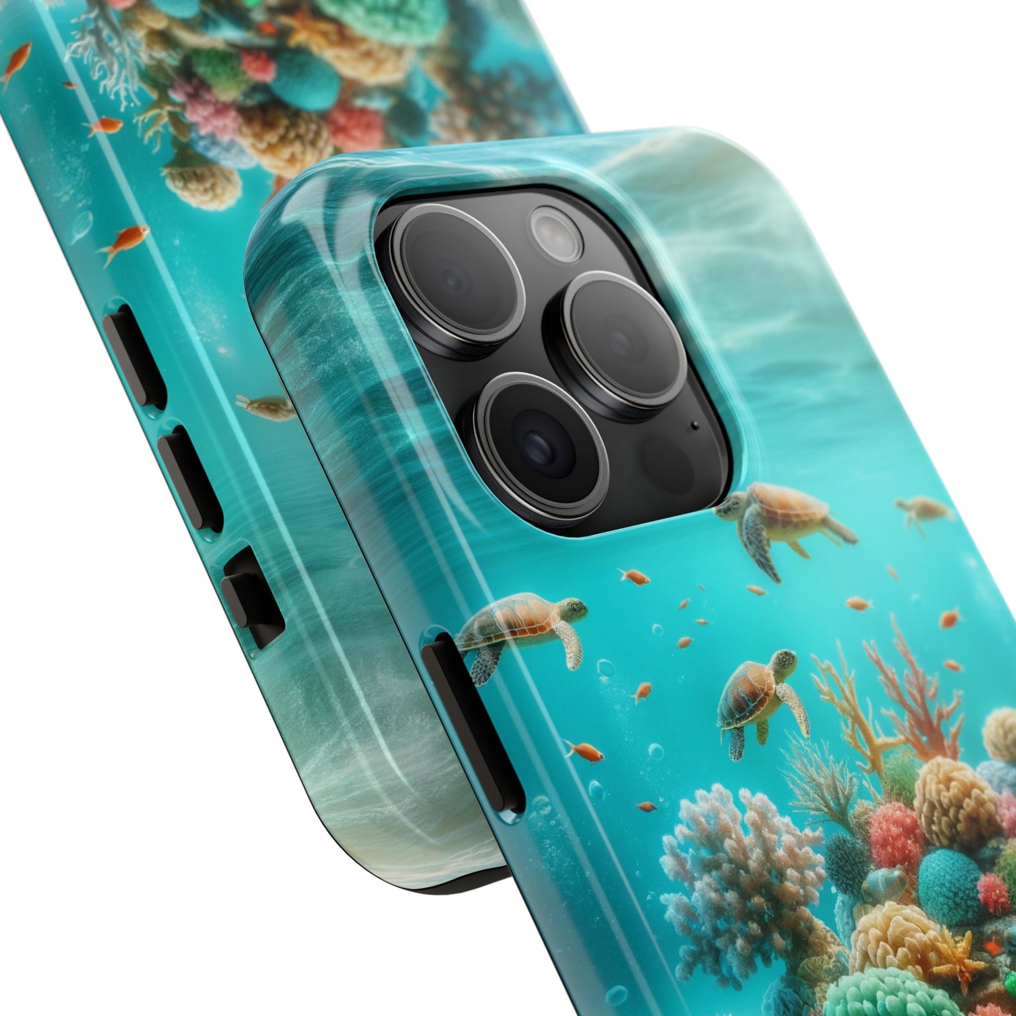 Phone Cases - Turtles on Coral Reef Design