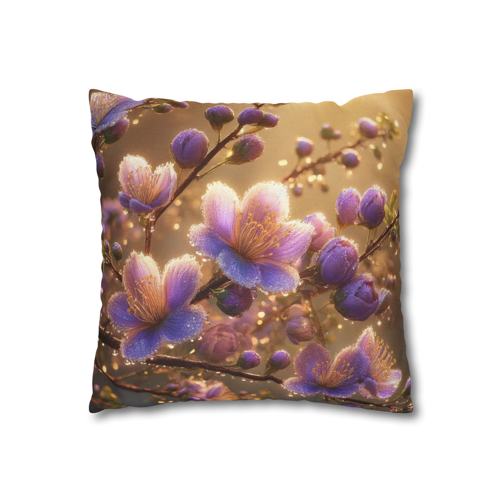 White-lavender flowers - Polyester Square Pillowcase