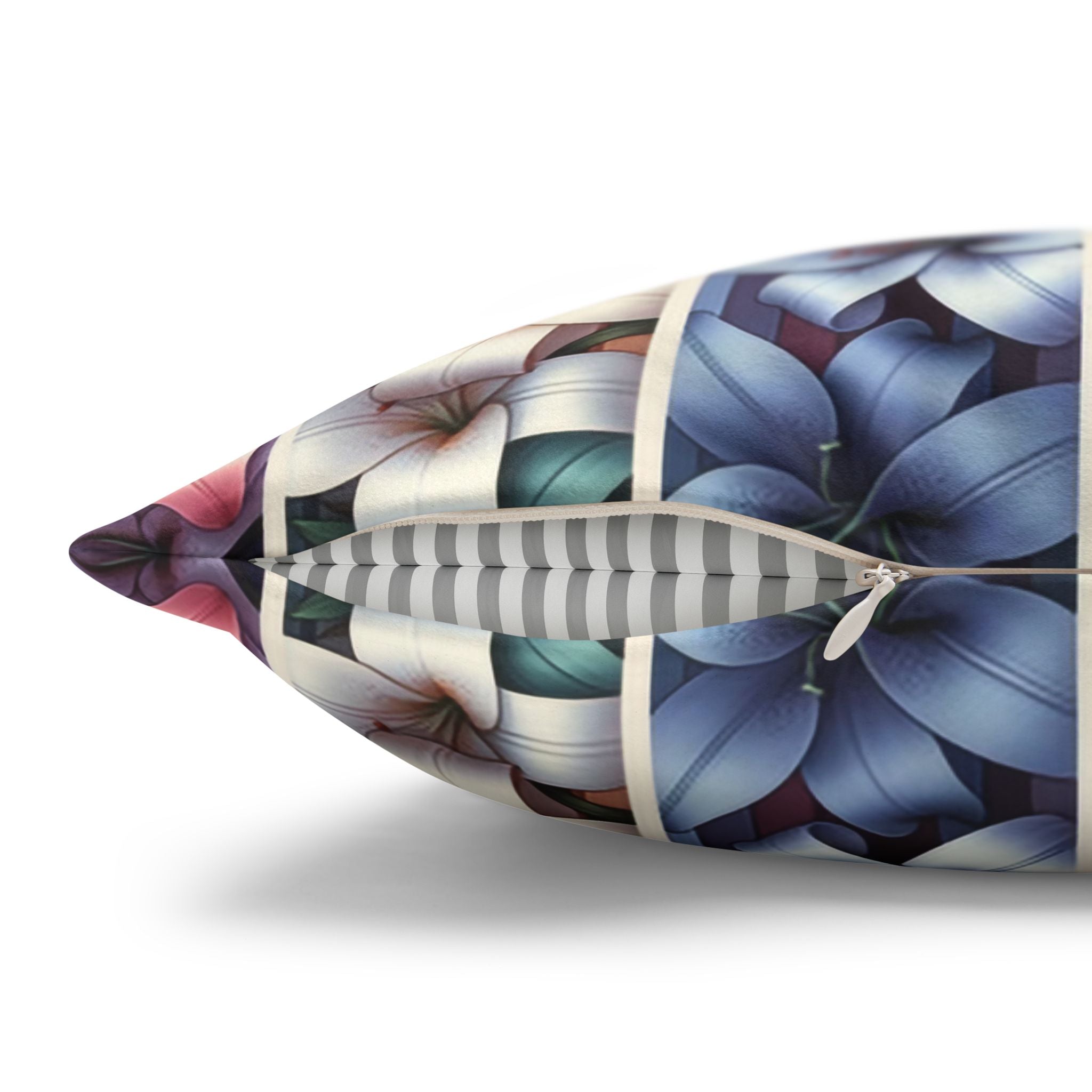 Lilies (in lines)- Suede Square Pillowcase