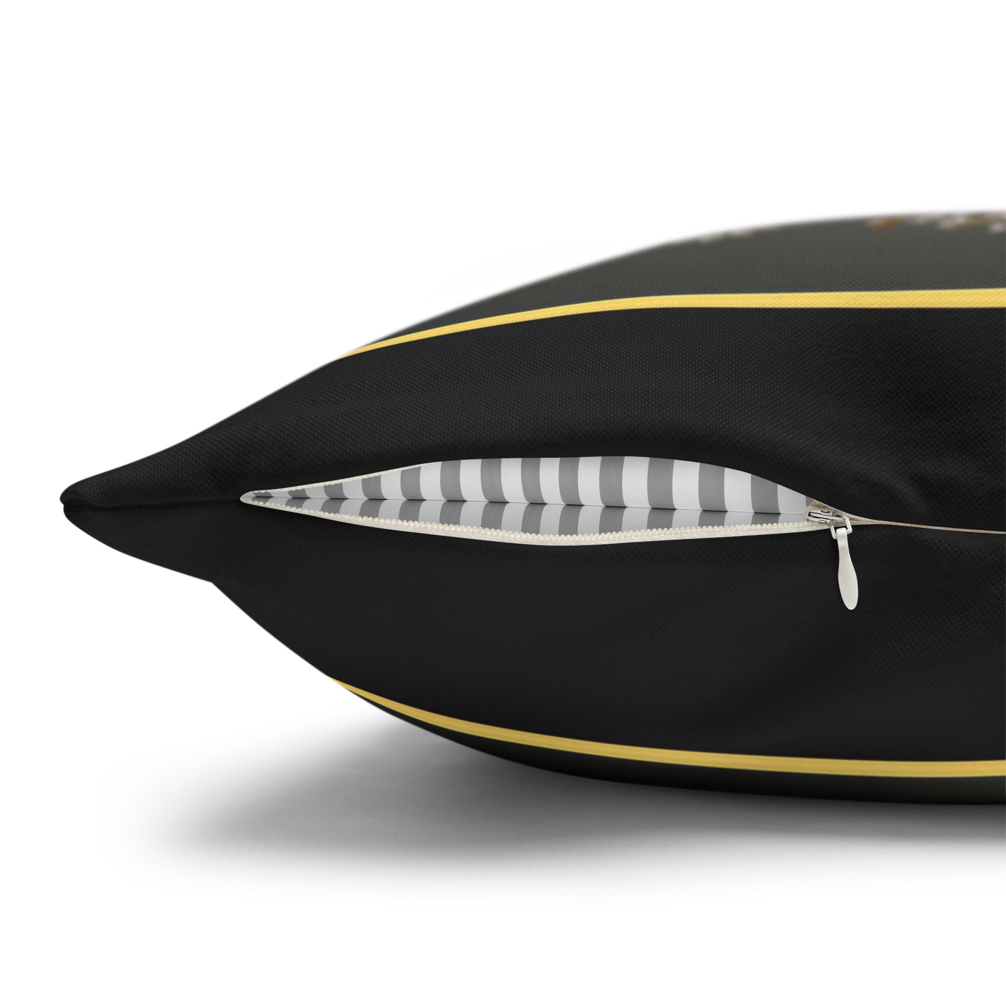 Black and Golden Bouquet (1) - Polyester Square Pillowcase