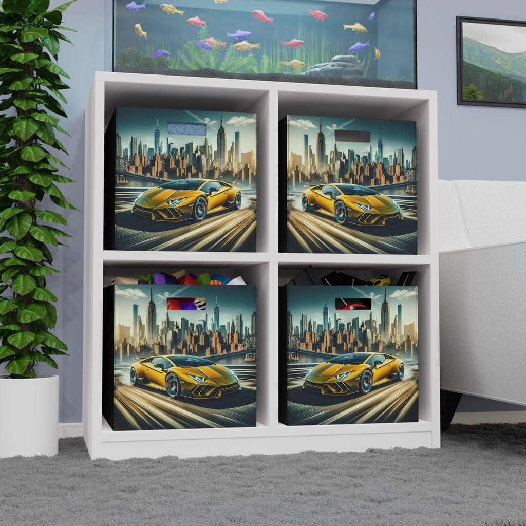 Yellow car leaving the city - Storage Box