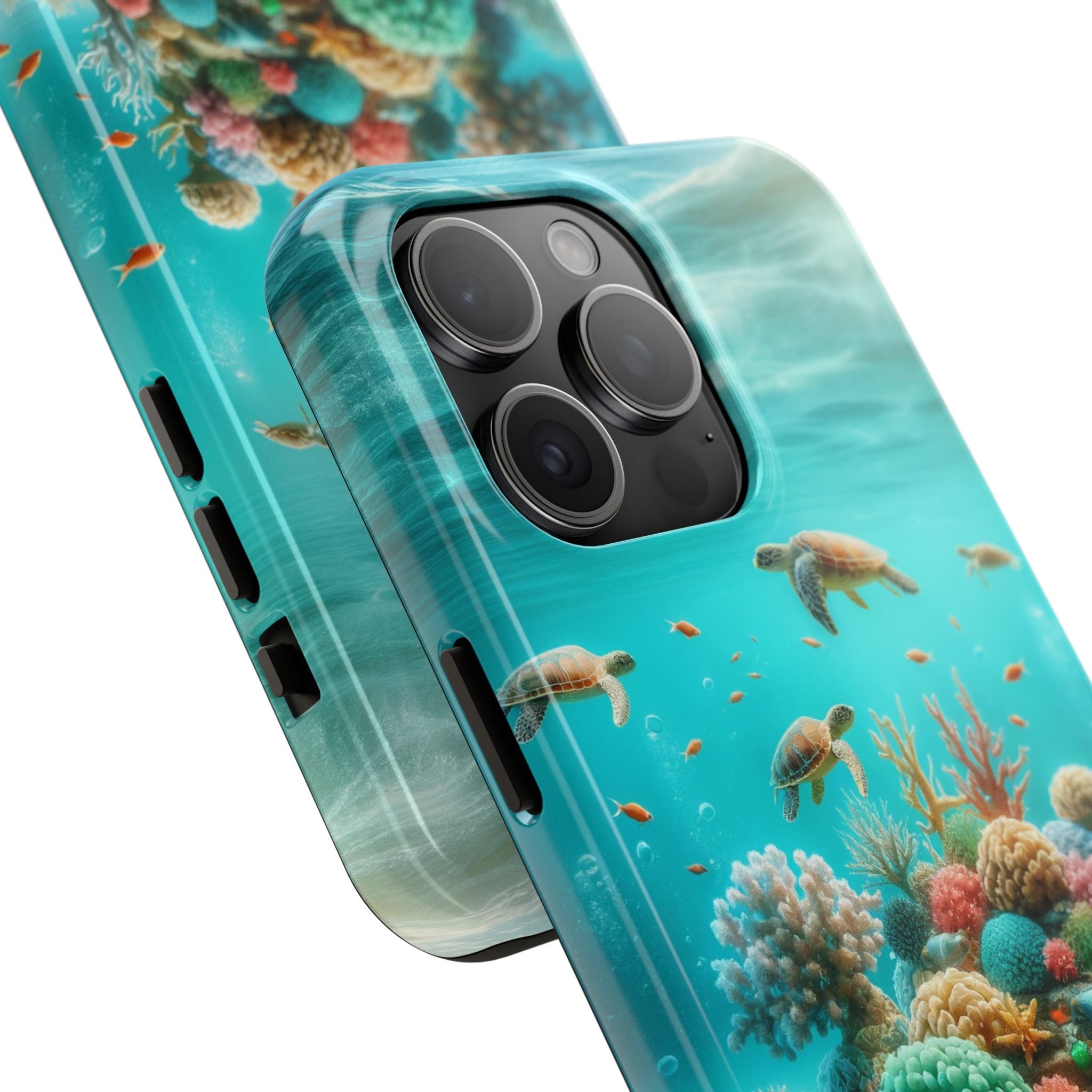 Phone Cases - Turtles on Coral Reef Design