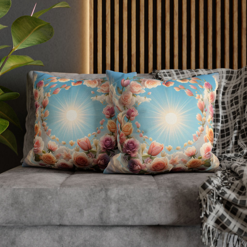 Roses in a circle - Polyester Square Pillowcase