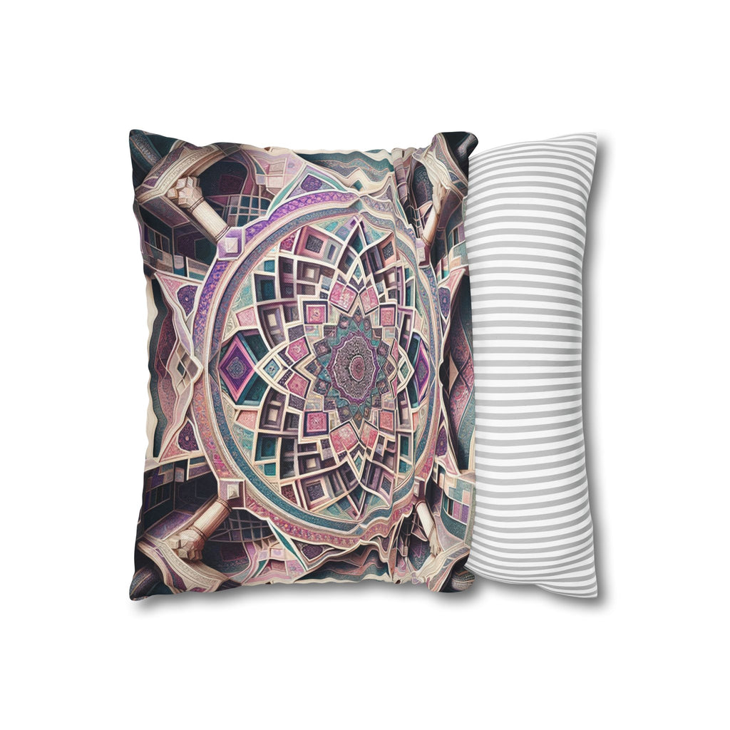 Persian art, grey-pink - Polyester Square Pillowcase