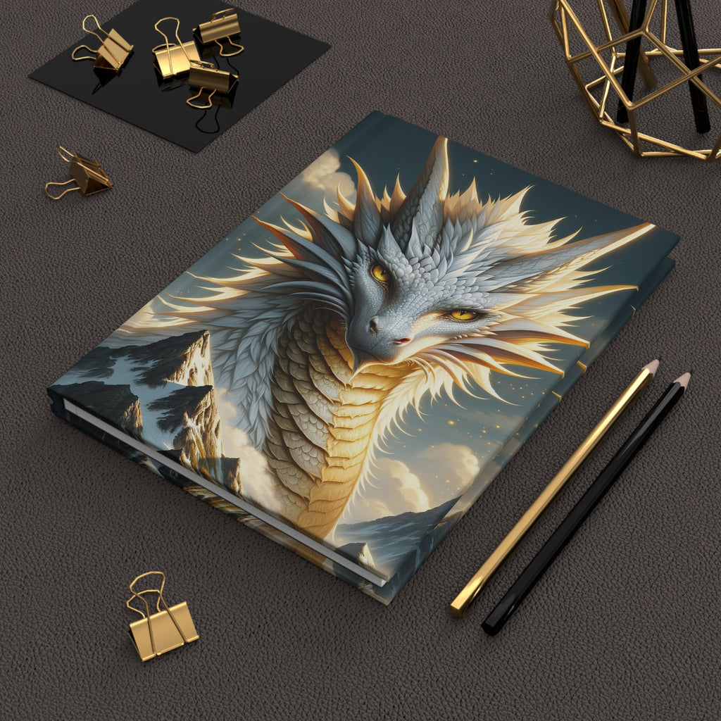 Golden-white dragon - Hardcover Notebook