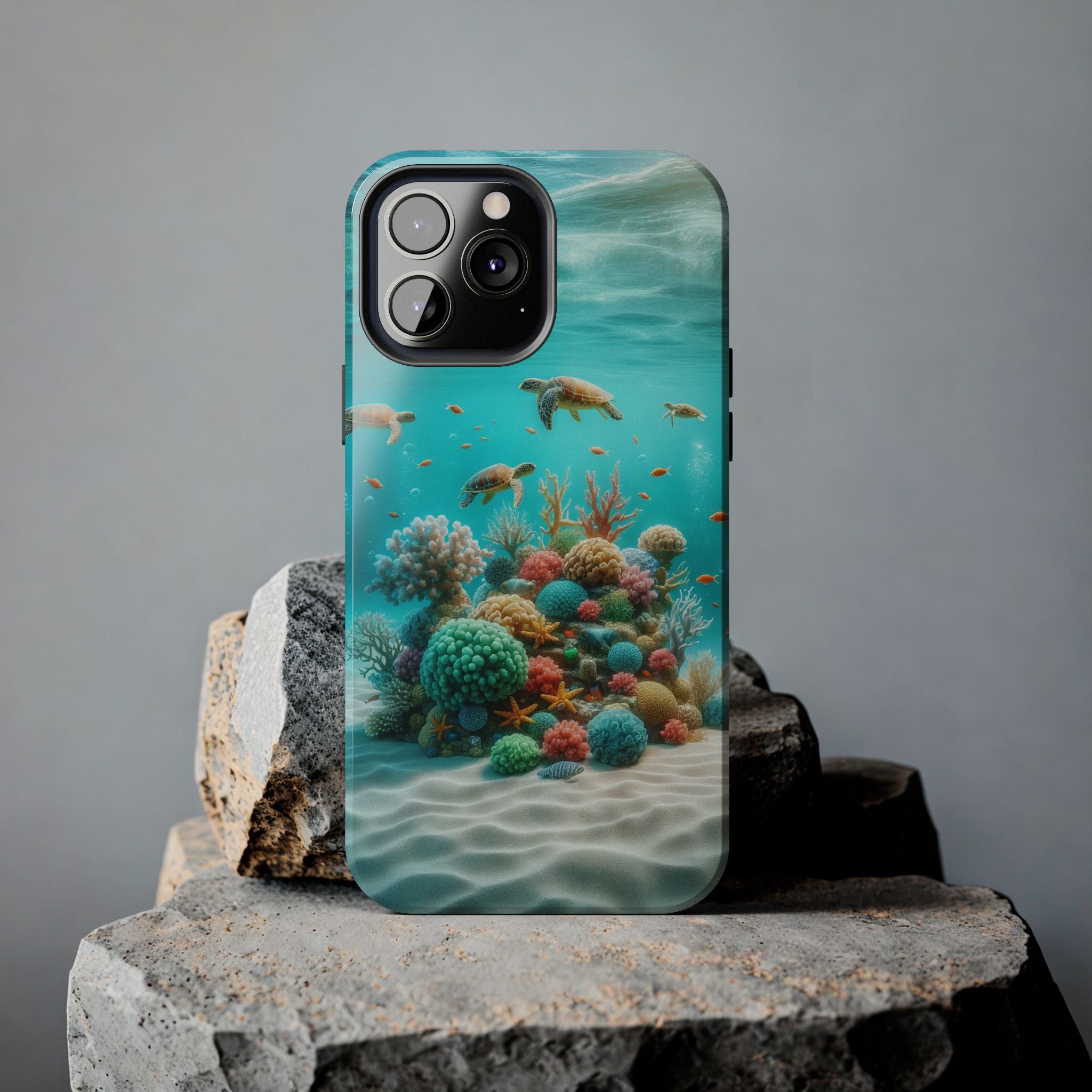 Phone Cases - Turtles on Coral Reef Design