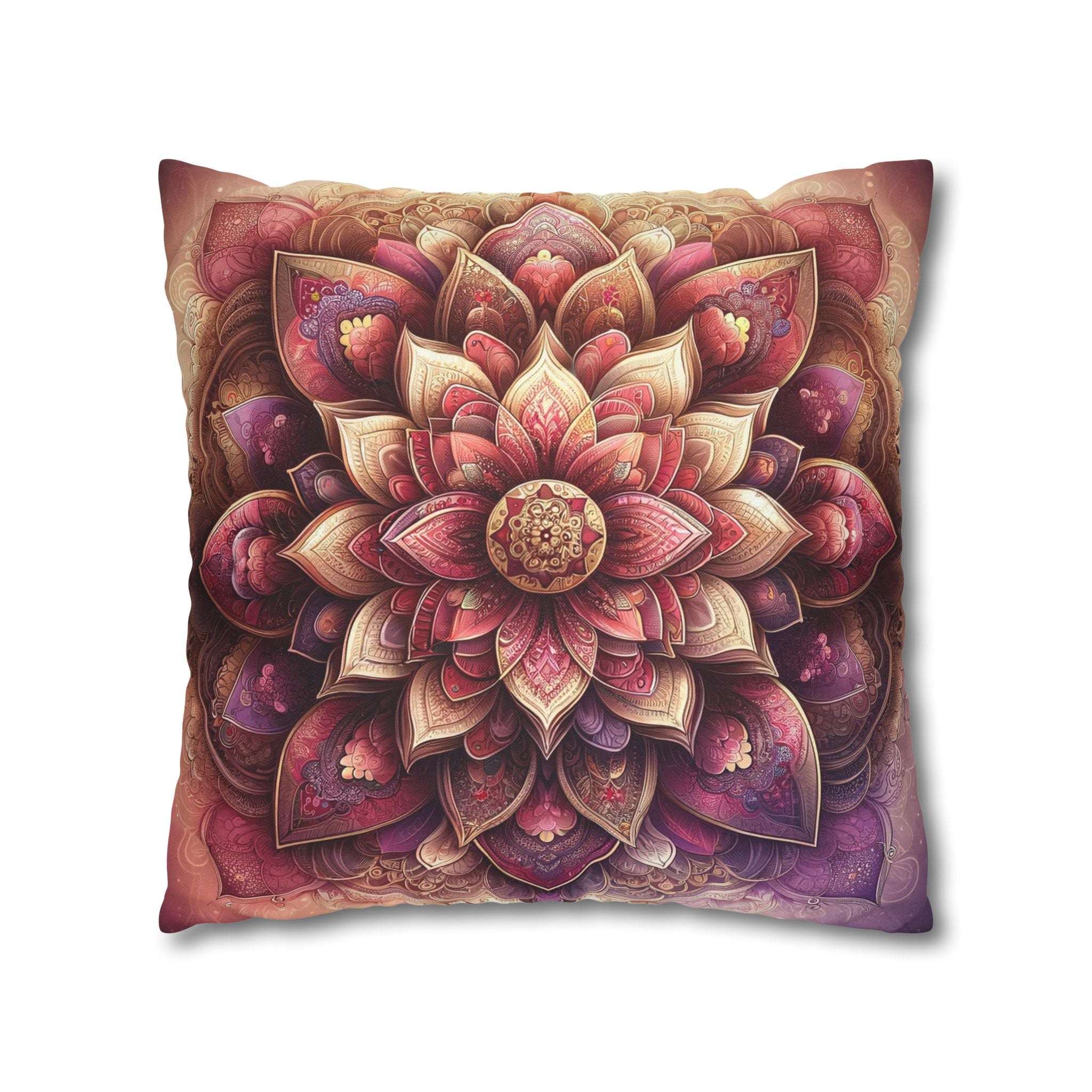 Mandala - Pink design - Spun Polyester Square Pillowcase