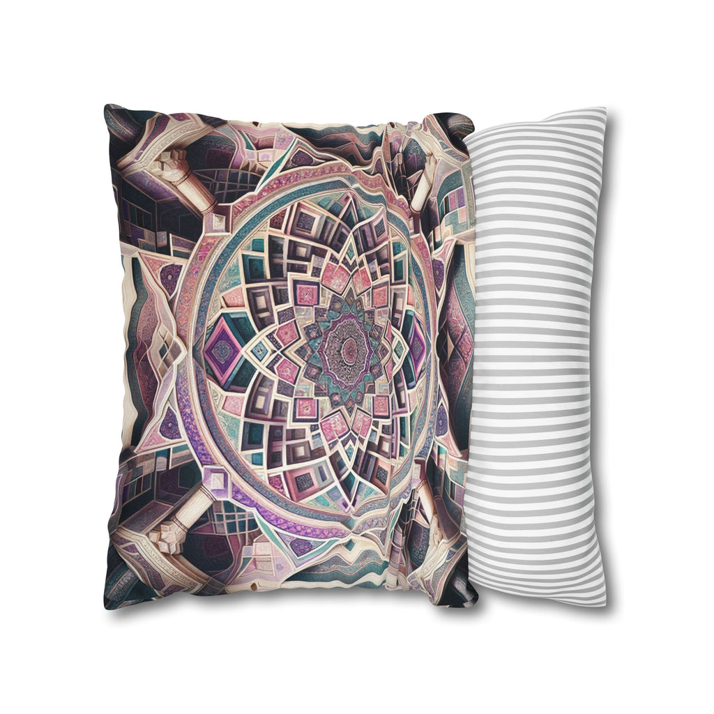 Persian art, grey-pink - Polyester Square Pillowcase