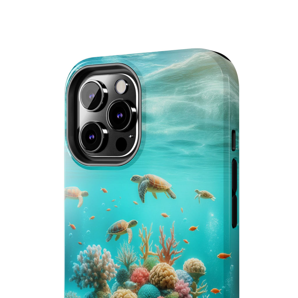 Phone Cases - Turtles on Coral Reef Design