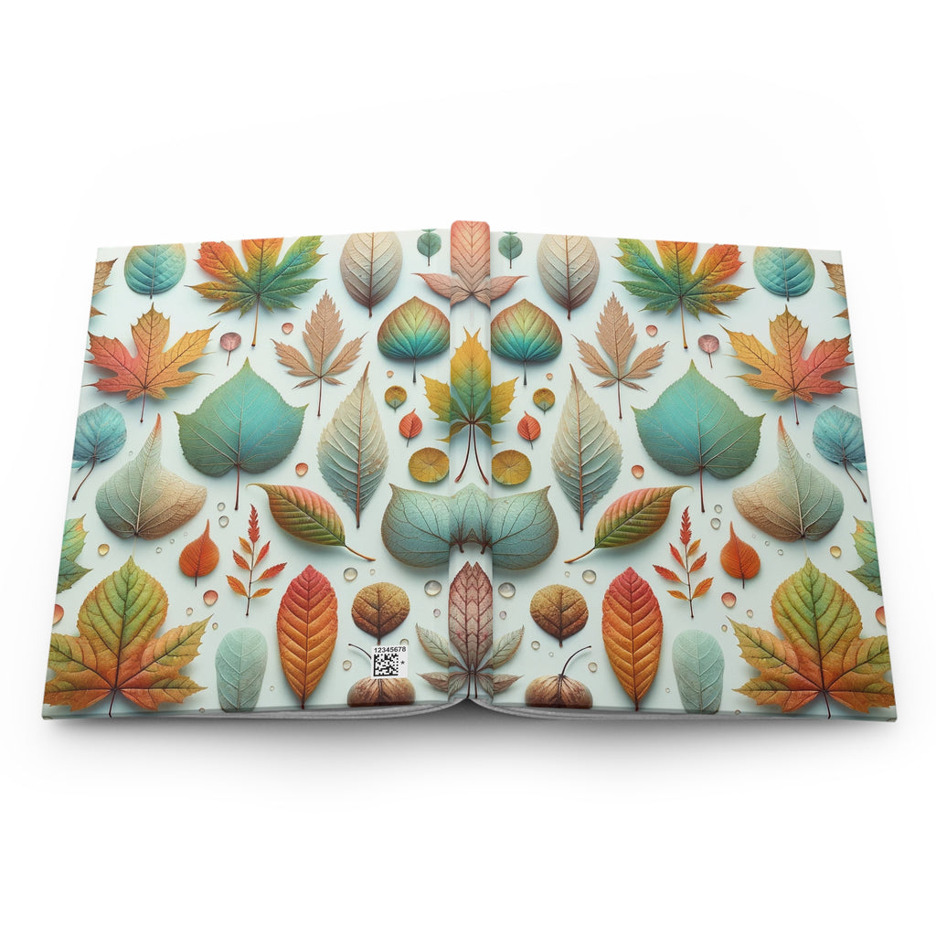 Pastel coloured leaves - Hardcover Notebook