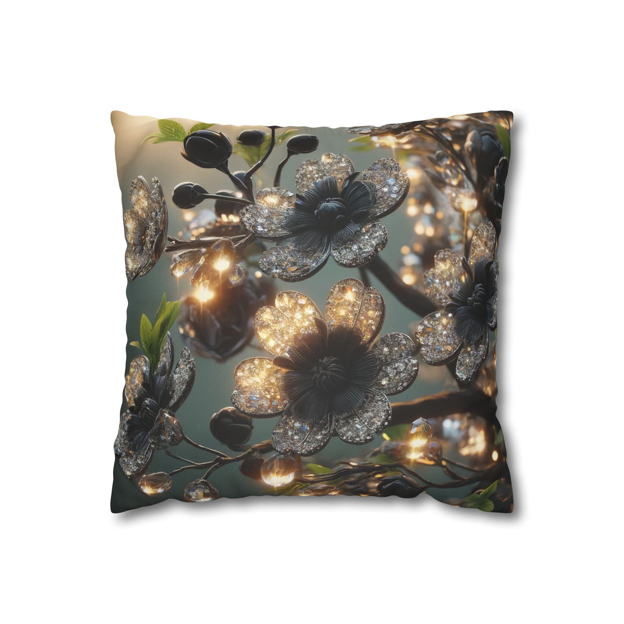 Shining diamond flowers - Suede Square Pillowcase