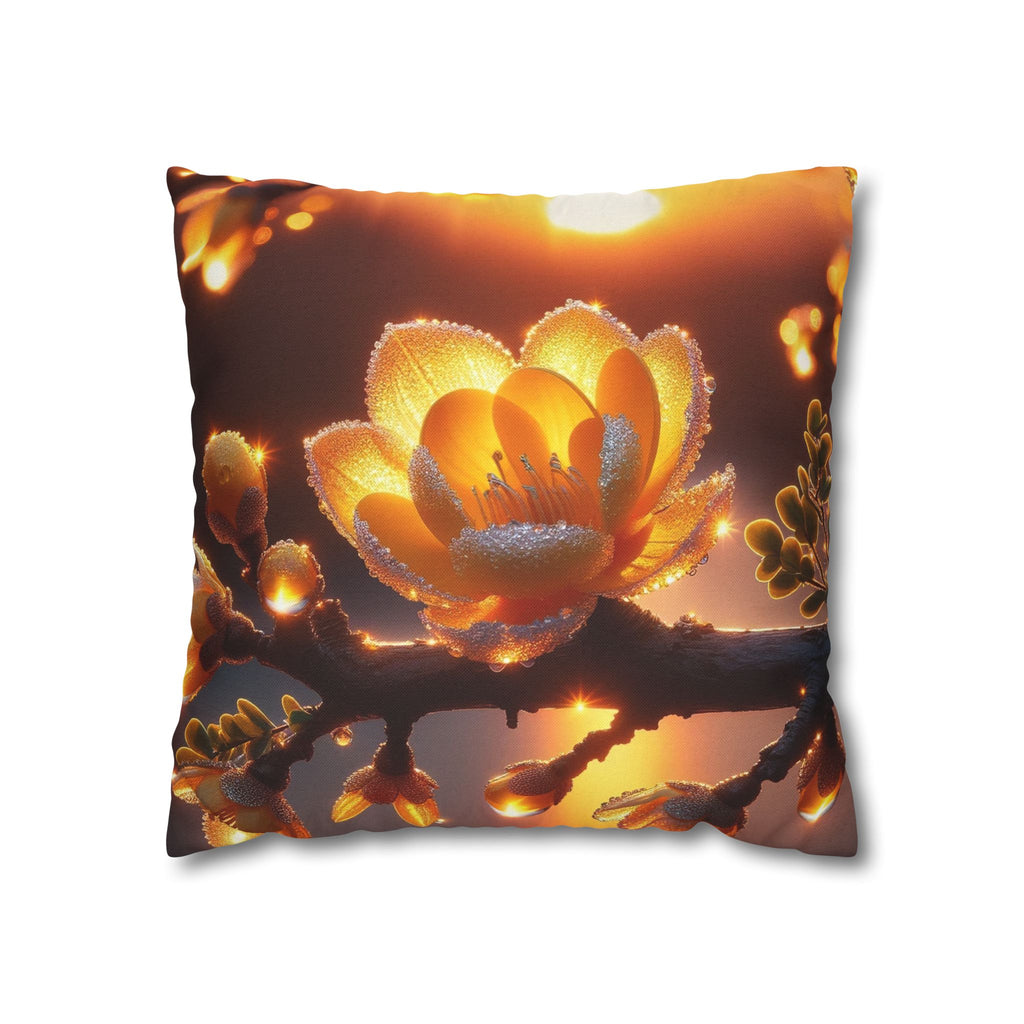 Big yellow flower  - Polyester Square Pillowcase