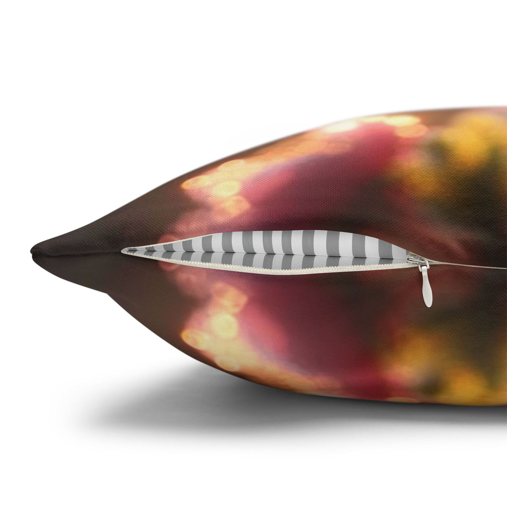 Large Pink diamond flowers - Polyester Square Pillowcase