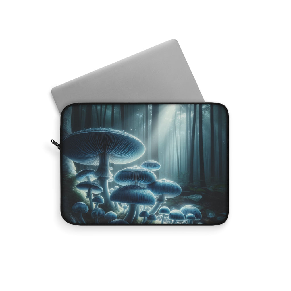 Blue color mushrooms in the forest - Laptop Sleeve