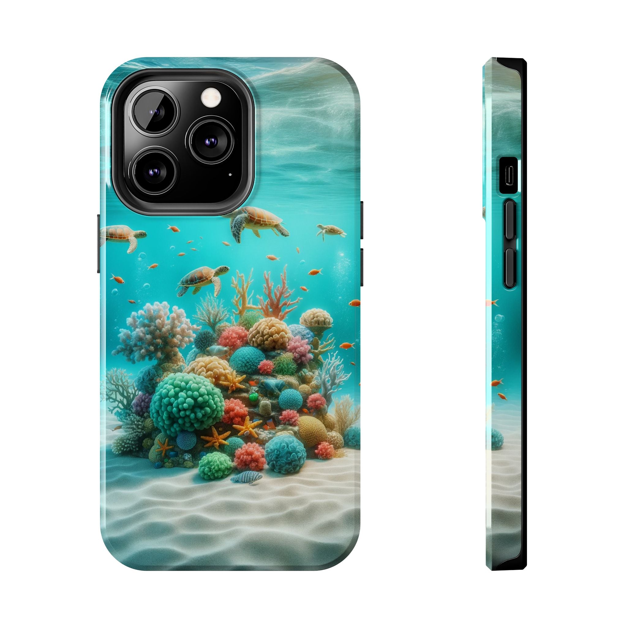 Phone Cases - Turtles on Coral Reef Design