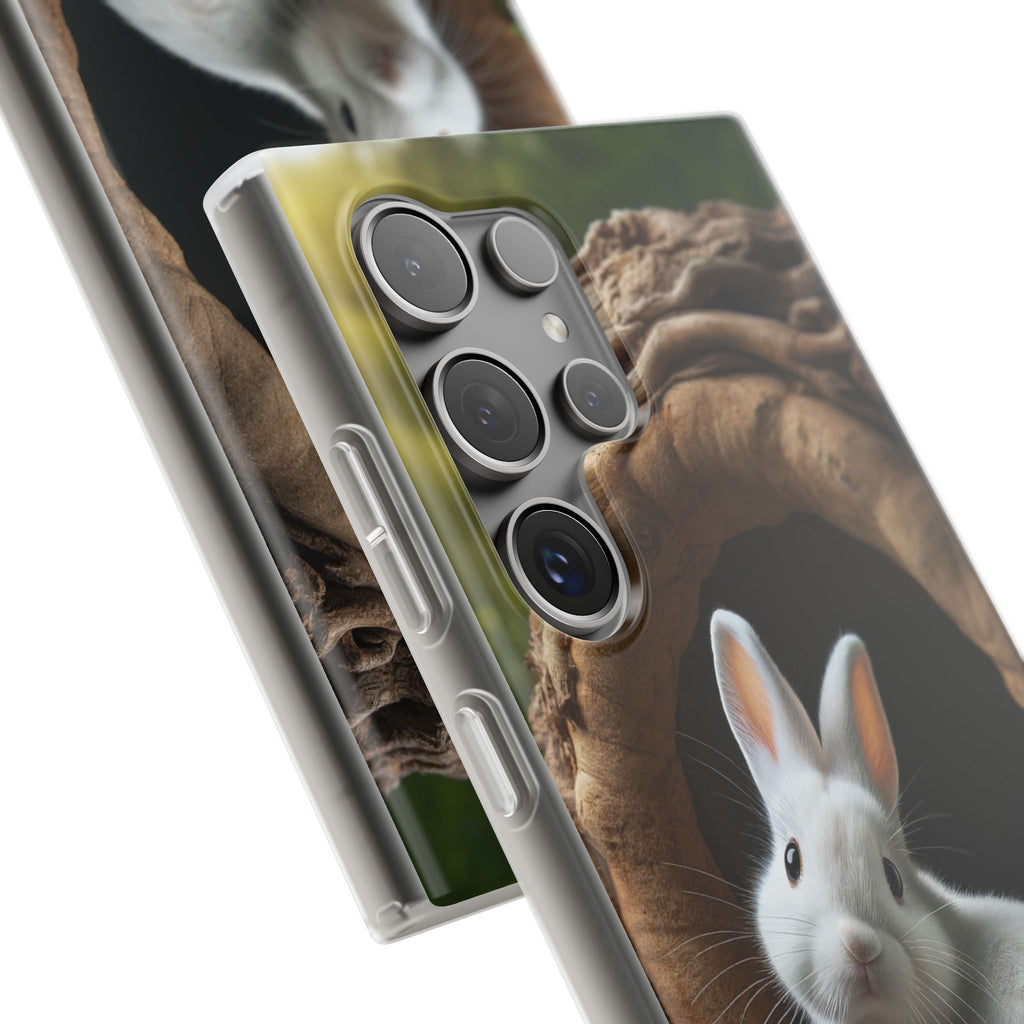 Curious, white rabbit - Flexi Case (Samsung only)