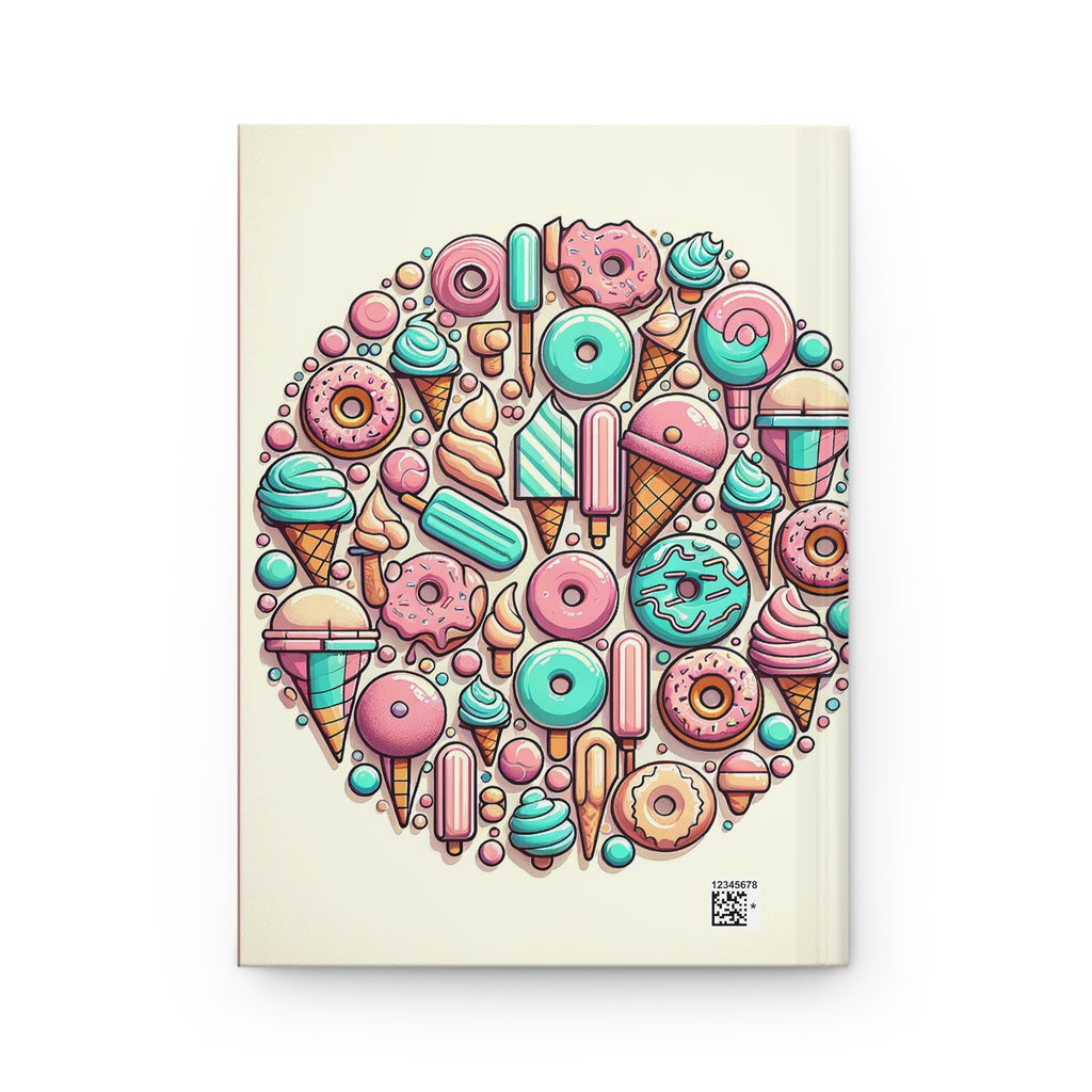 Circle of donuts and ice cream - Hardcover Notebook
