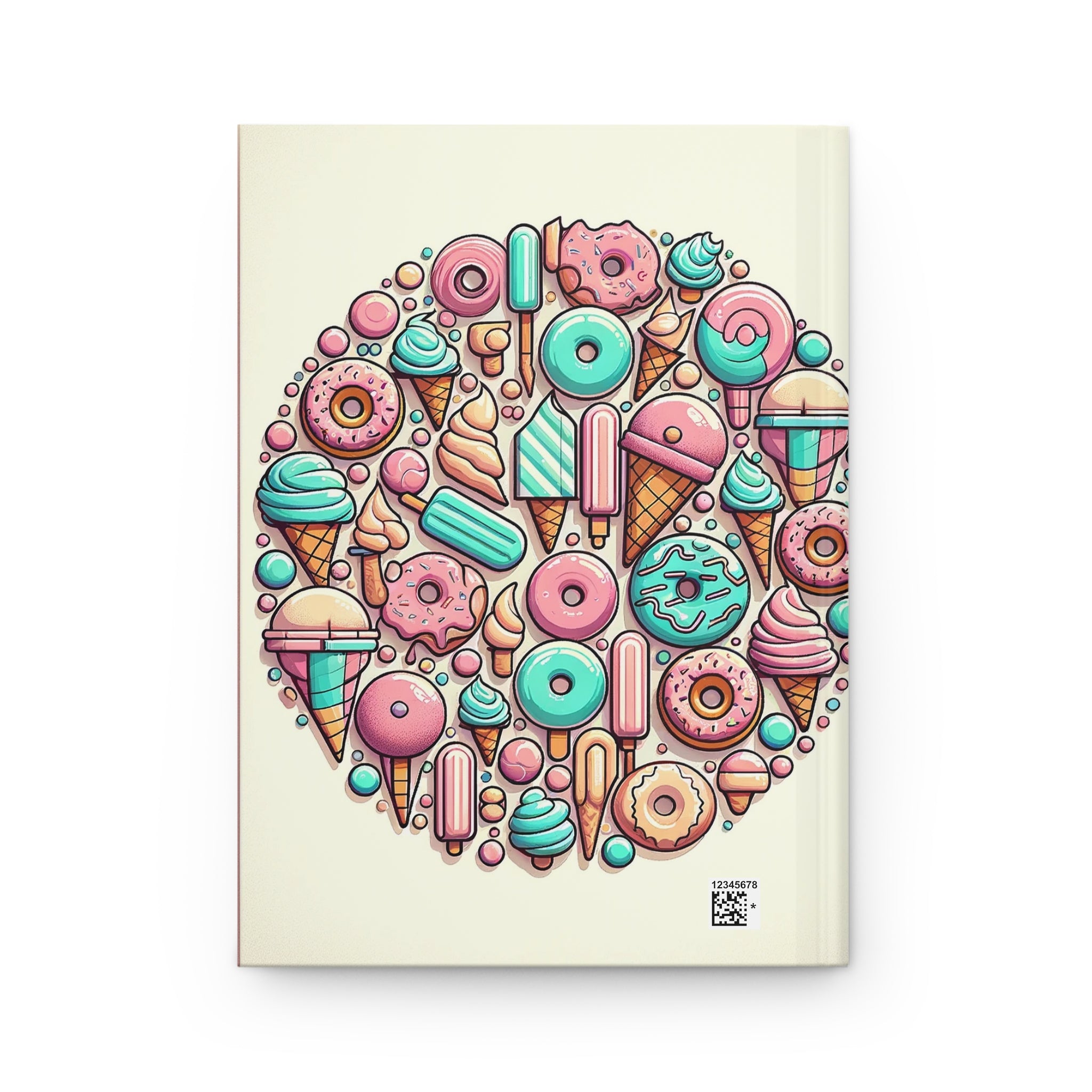 Circle of donuts and ice cream - Hardcover Notebook