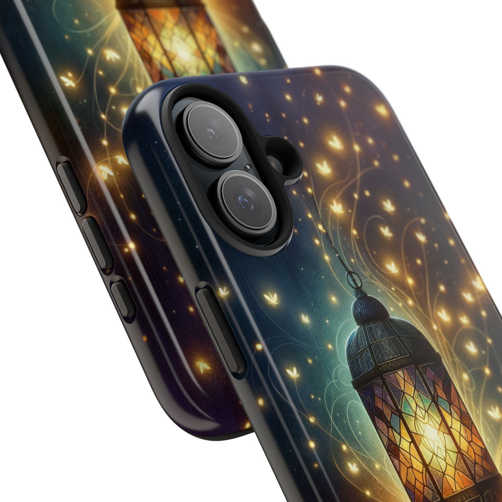 Fireflies around lamp - Tough Phone Case