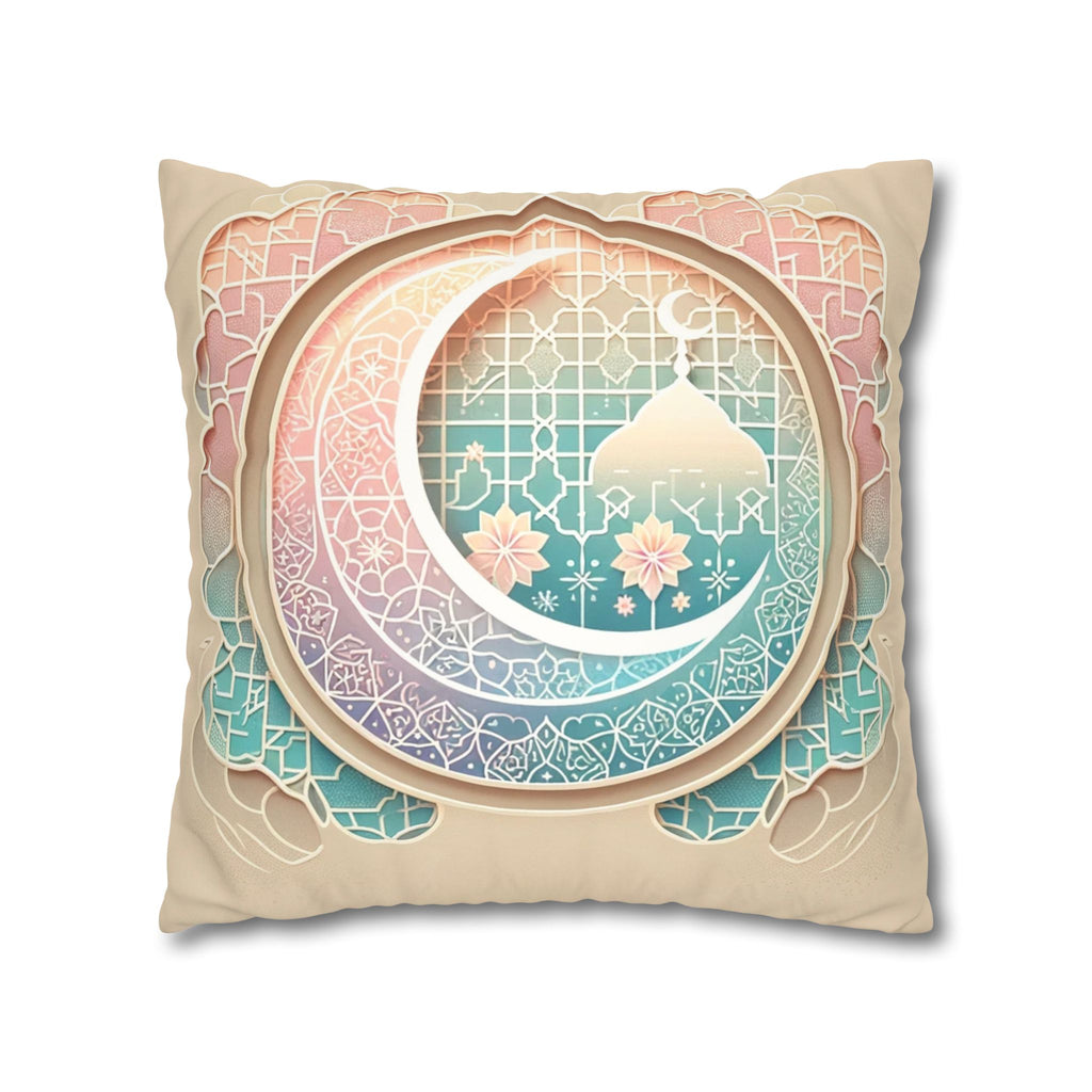 Islamic Art (pastel pink and green) - Suede Square Pillowcase