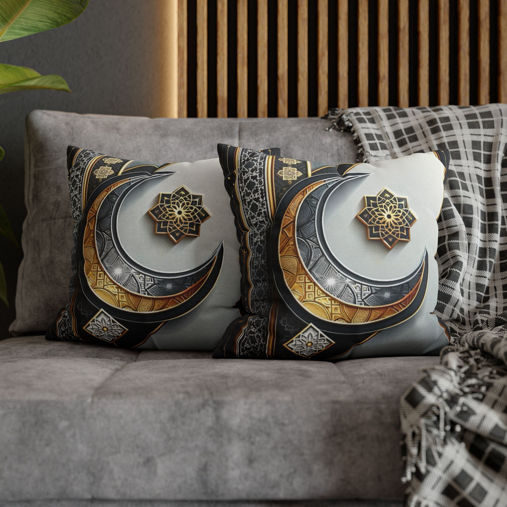 Islamic Art, moon and star  - Polyester Square Pillowcase