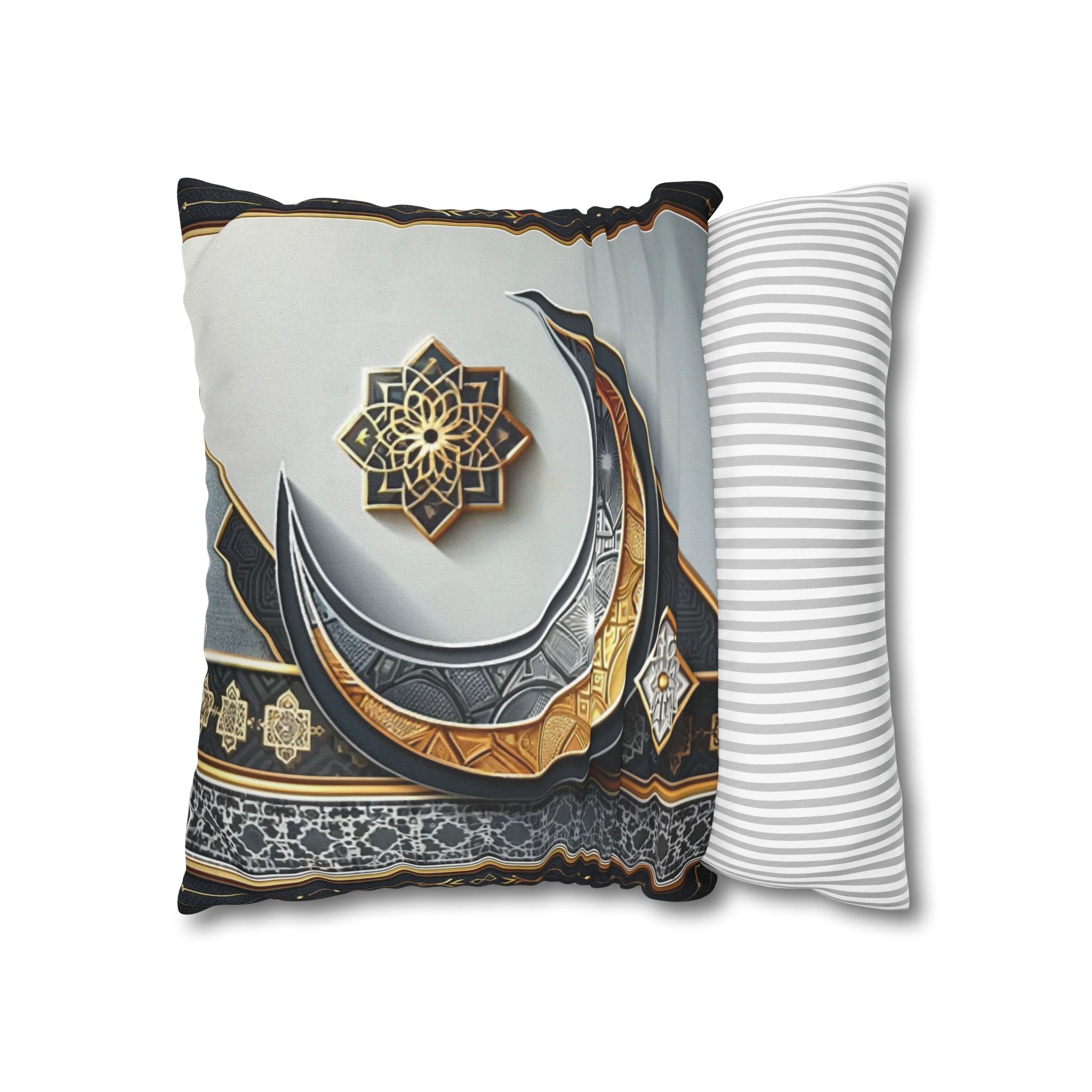 Islamic Art, moon and star  - Polyester Square Pillowcase