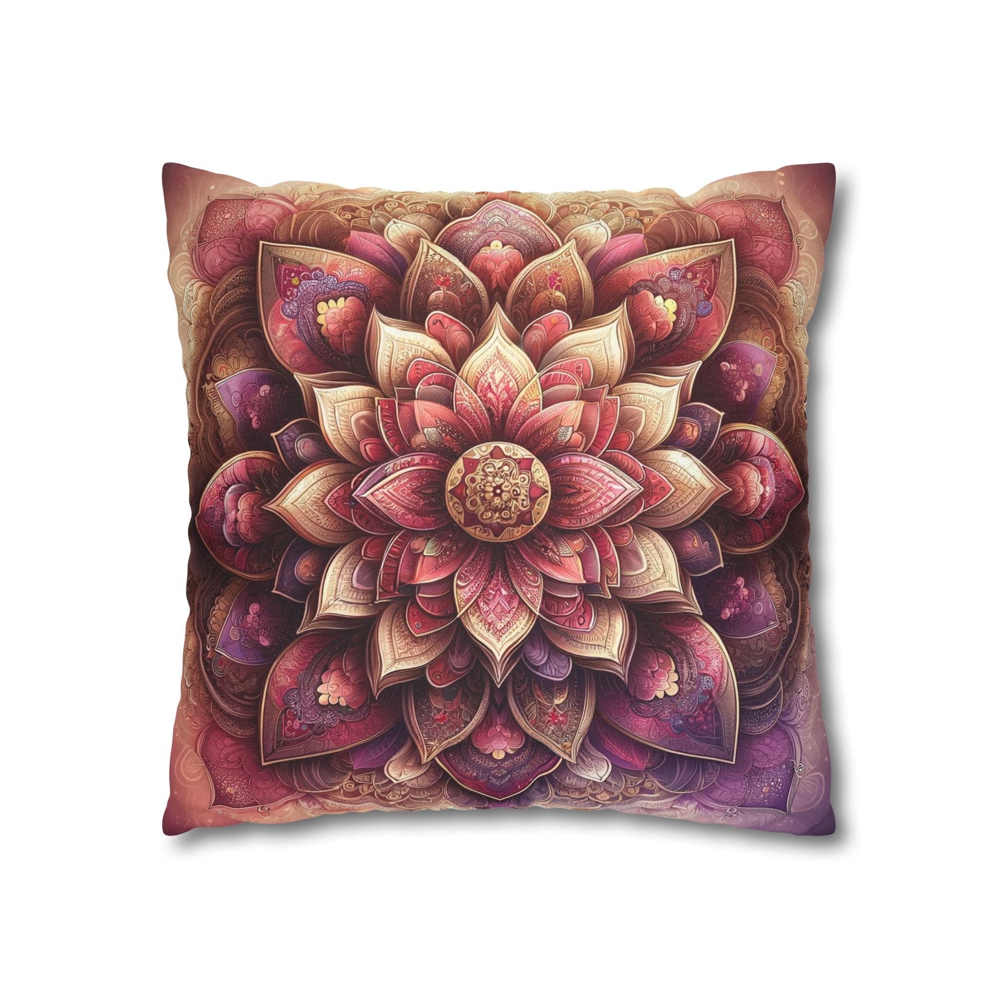 Mandala - Pink design - Spun Polyester Square Pillowcase