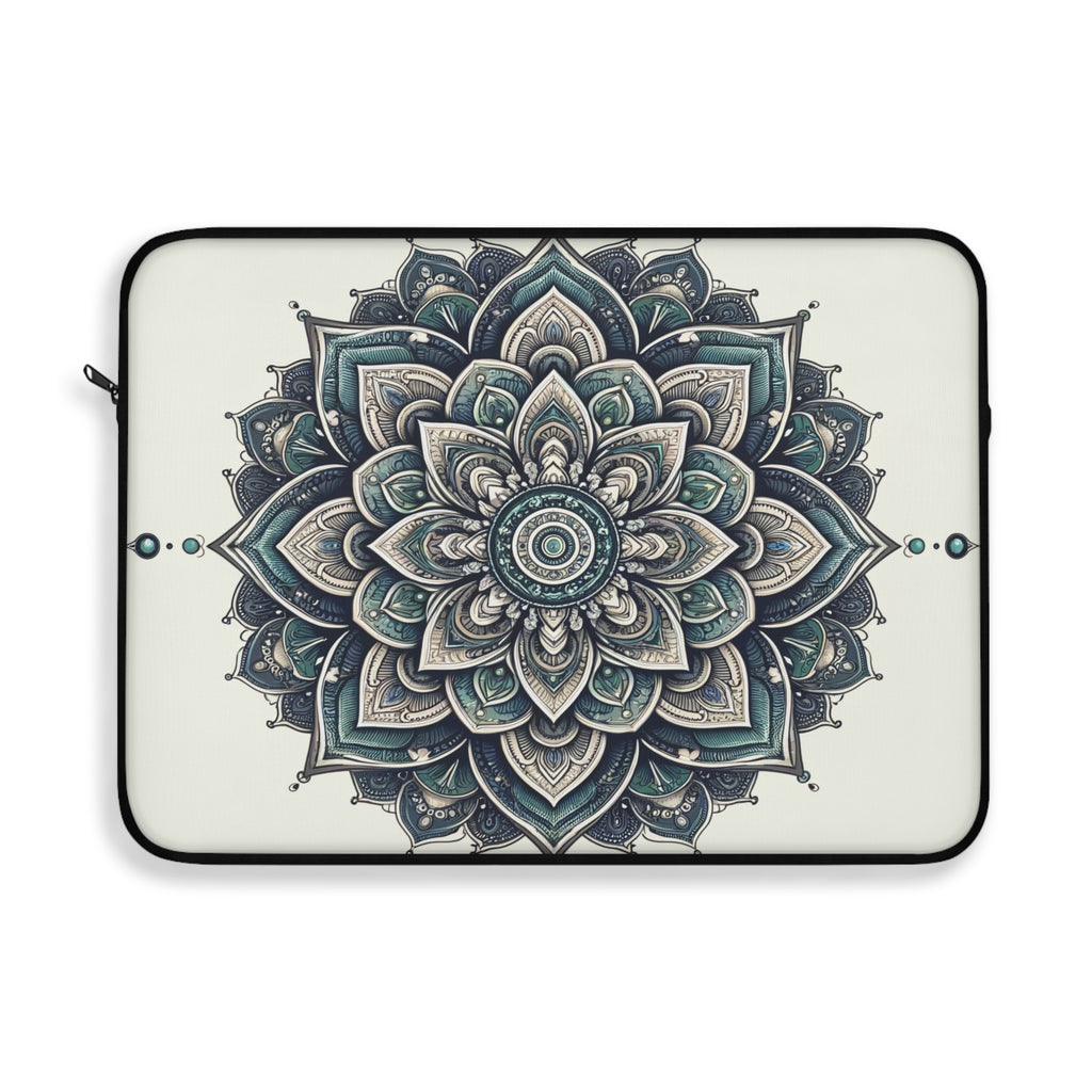 Grey and green Mandala - Laptop Sleeve