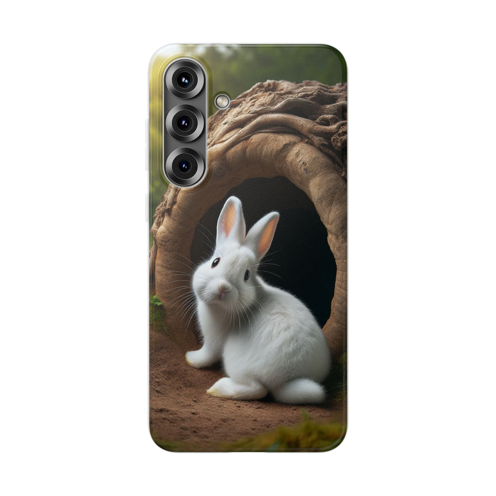 Curious, white rabbit - Flexi Case (Samsung only)