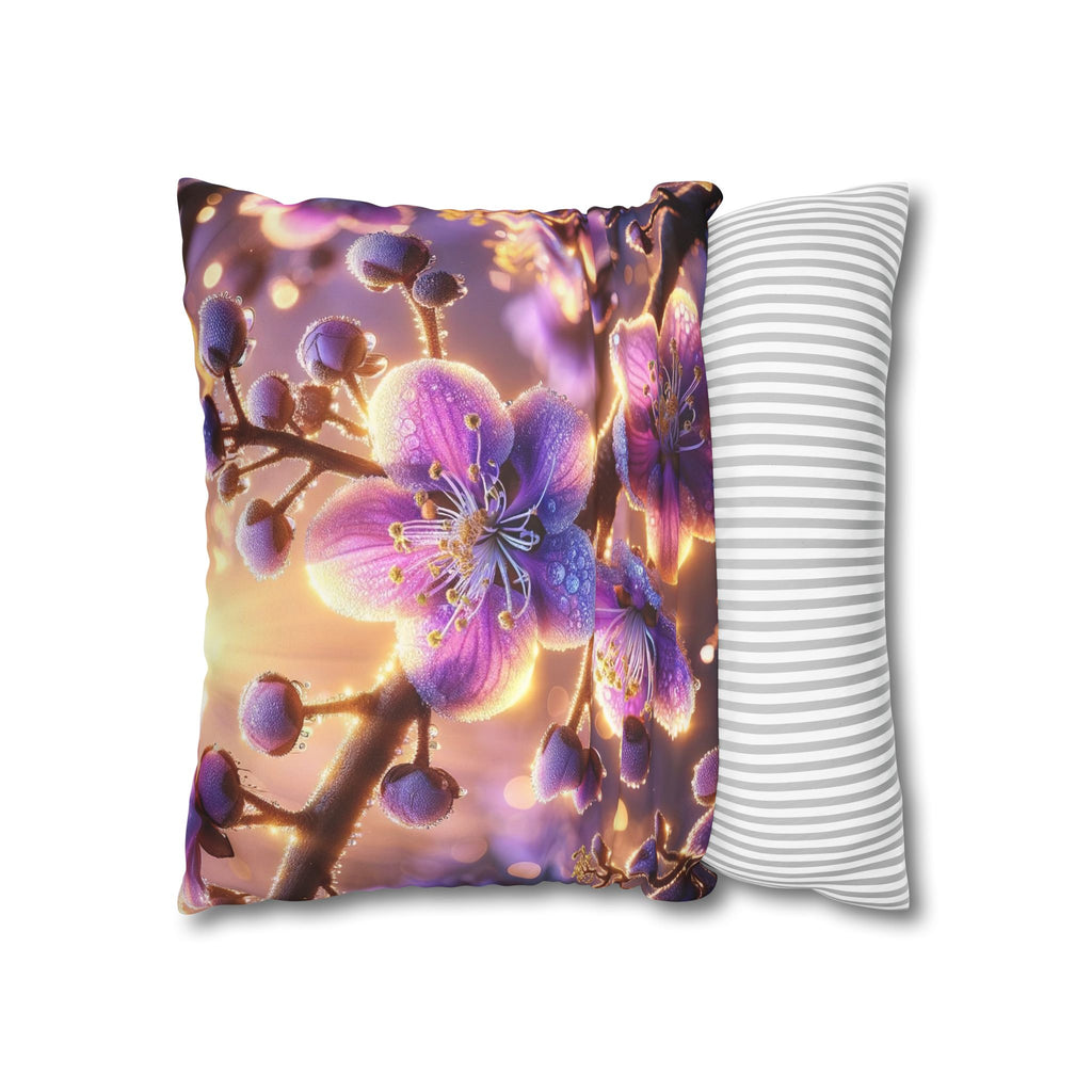 Lavender coloured flowers - Suede Square Pillowcase