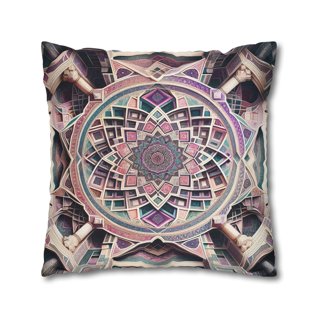 Persian art, grey-pink - Polyester Square Pillowcase