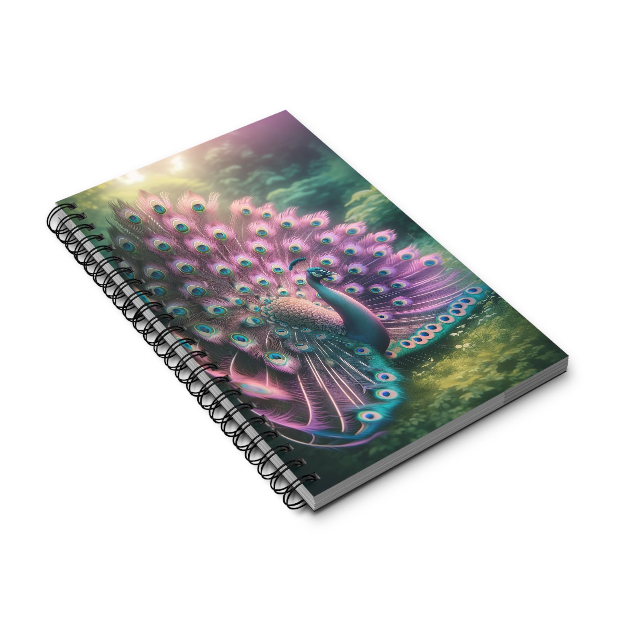 Vibrant Pink-coloured Peacock - Spiral Journal