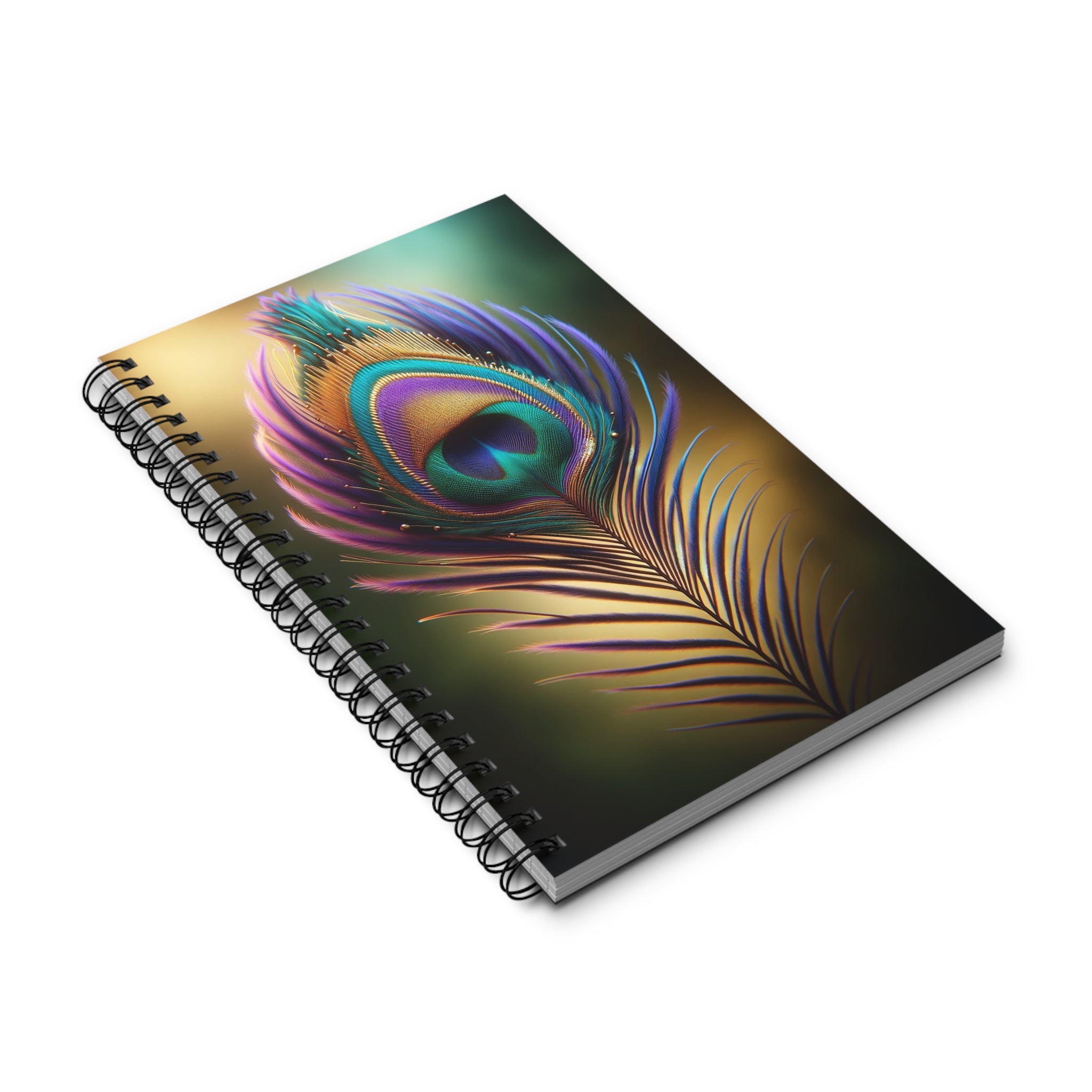 Fantasy feather Purple-Yellow - Spiral Journal