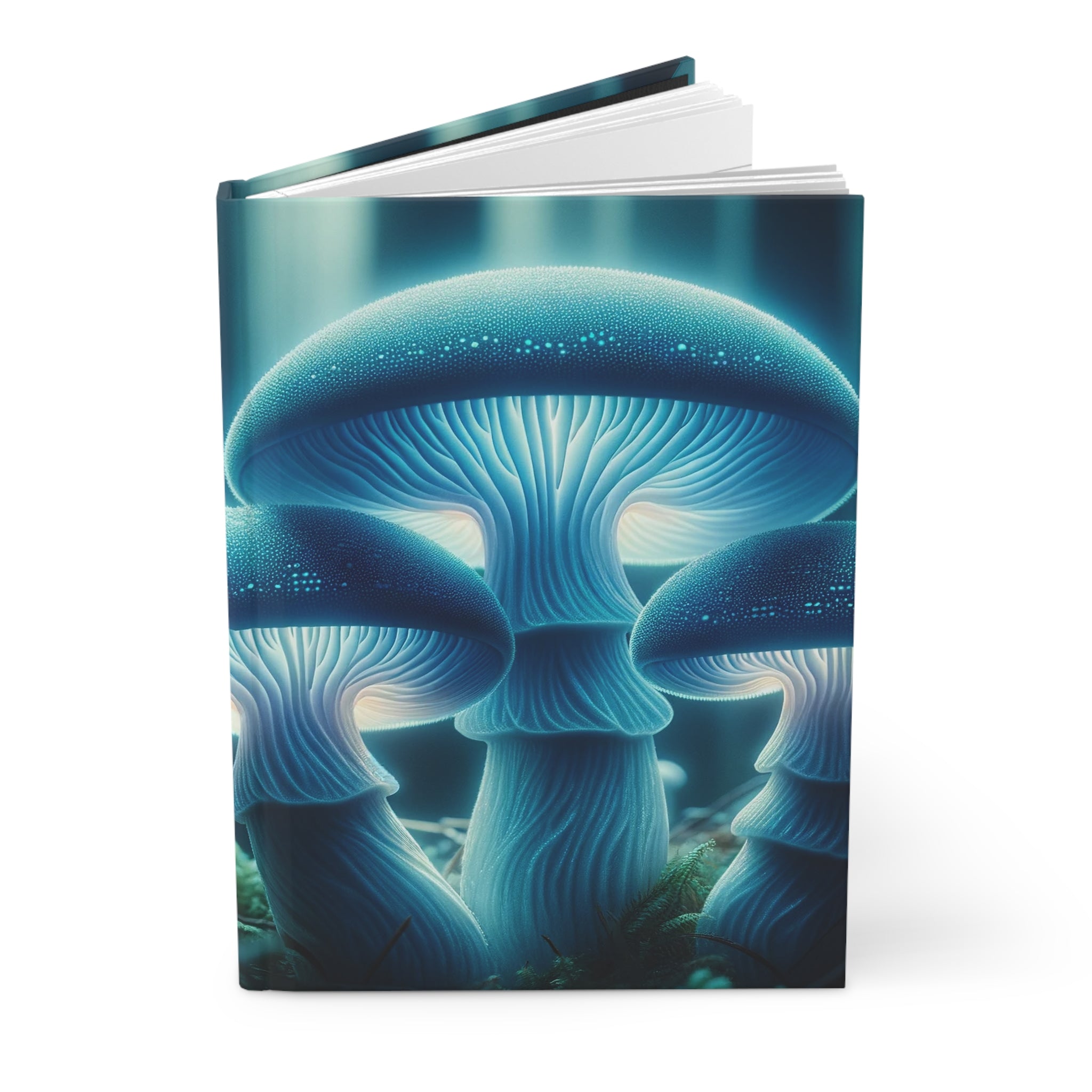 Blue Mushrooms - Hardcover Notebook