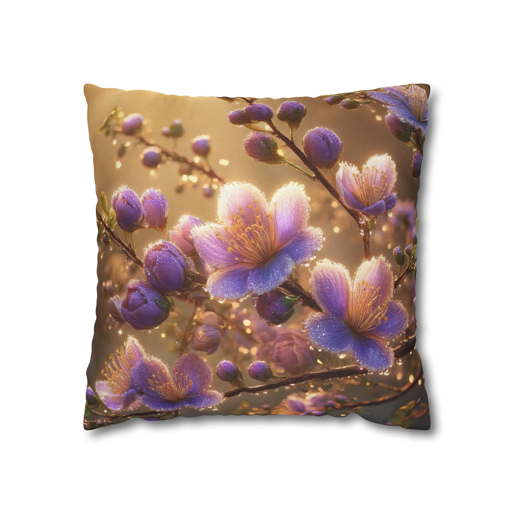 White-lavender flowers - Polyester Square Pillowcase