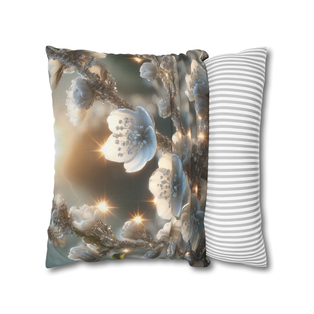 Small white flowers - Polyester Square Pillowcase