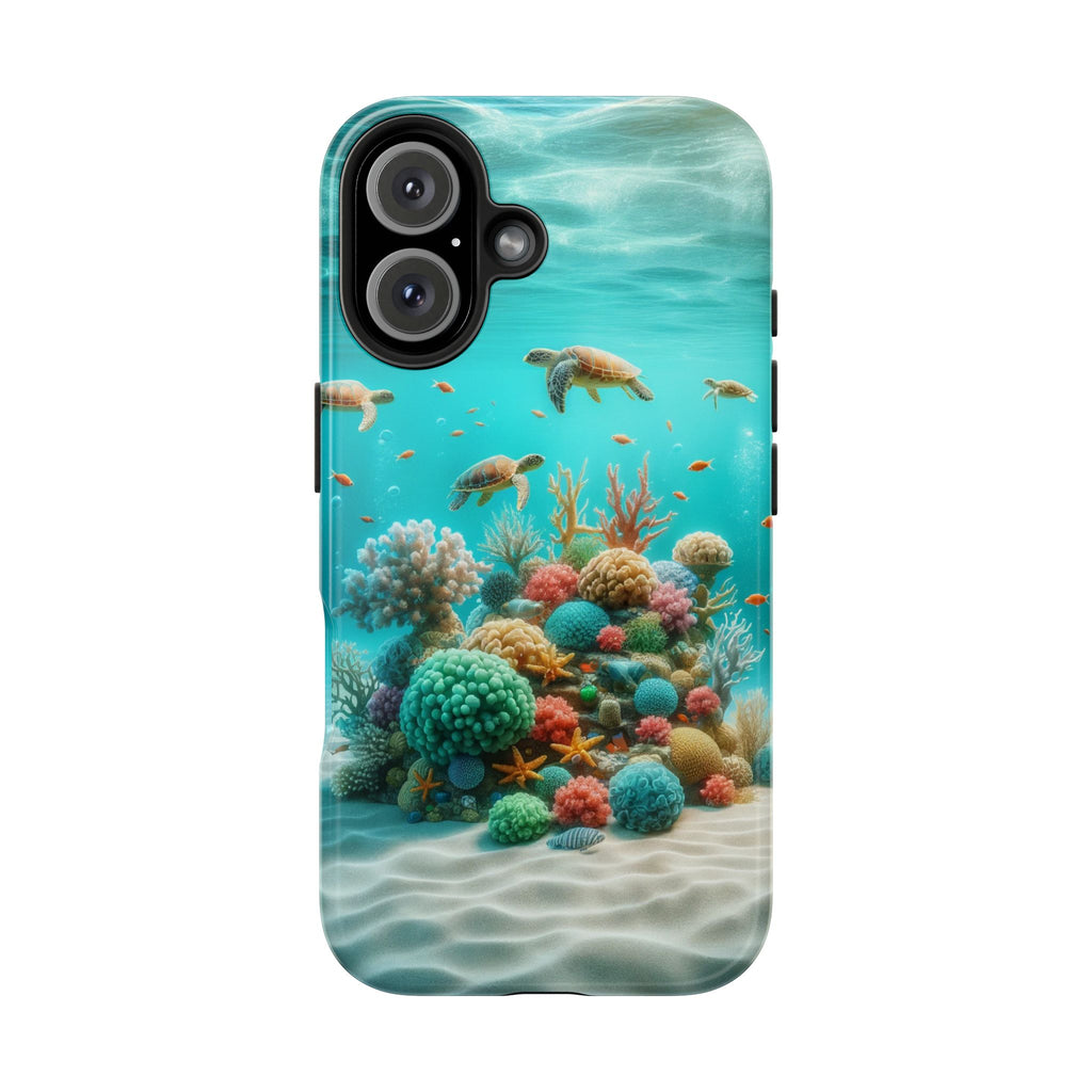 Phone Cases - Turtles on Coral Reef Design