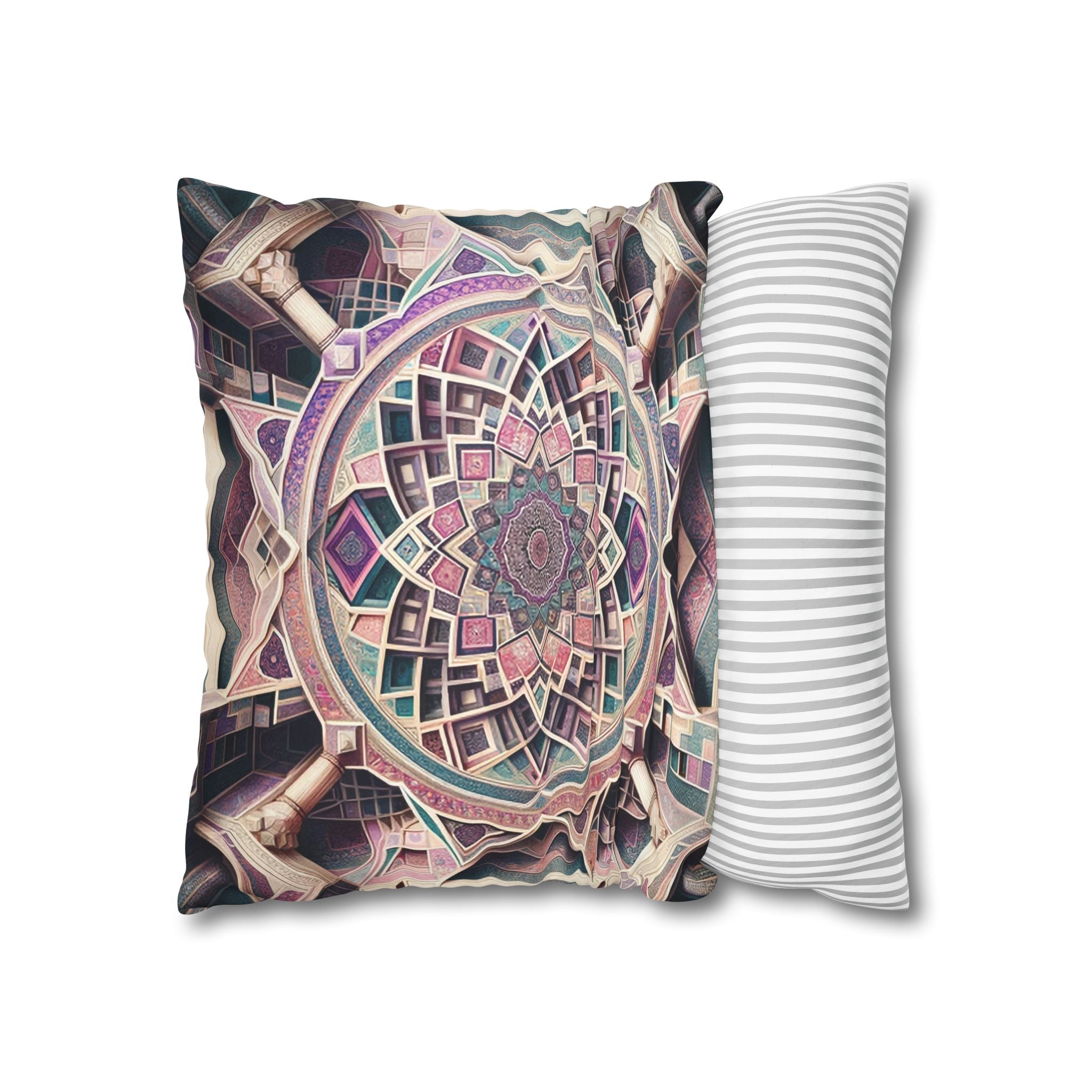 Persian Art (purple-grey) - Suede Square Pillowcase