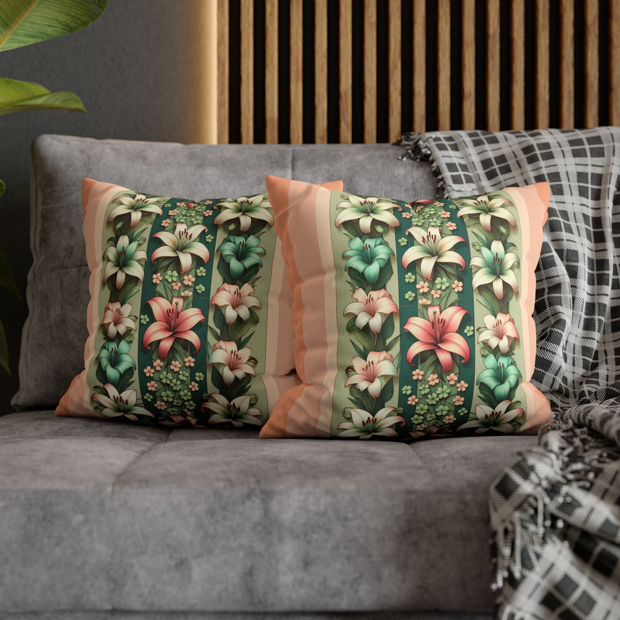 Pastel coloured Lilies - Suede Square Pillowcase