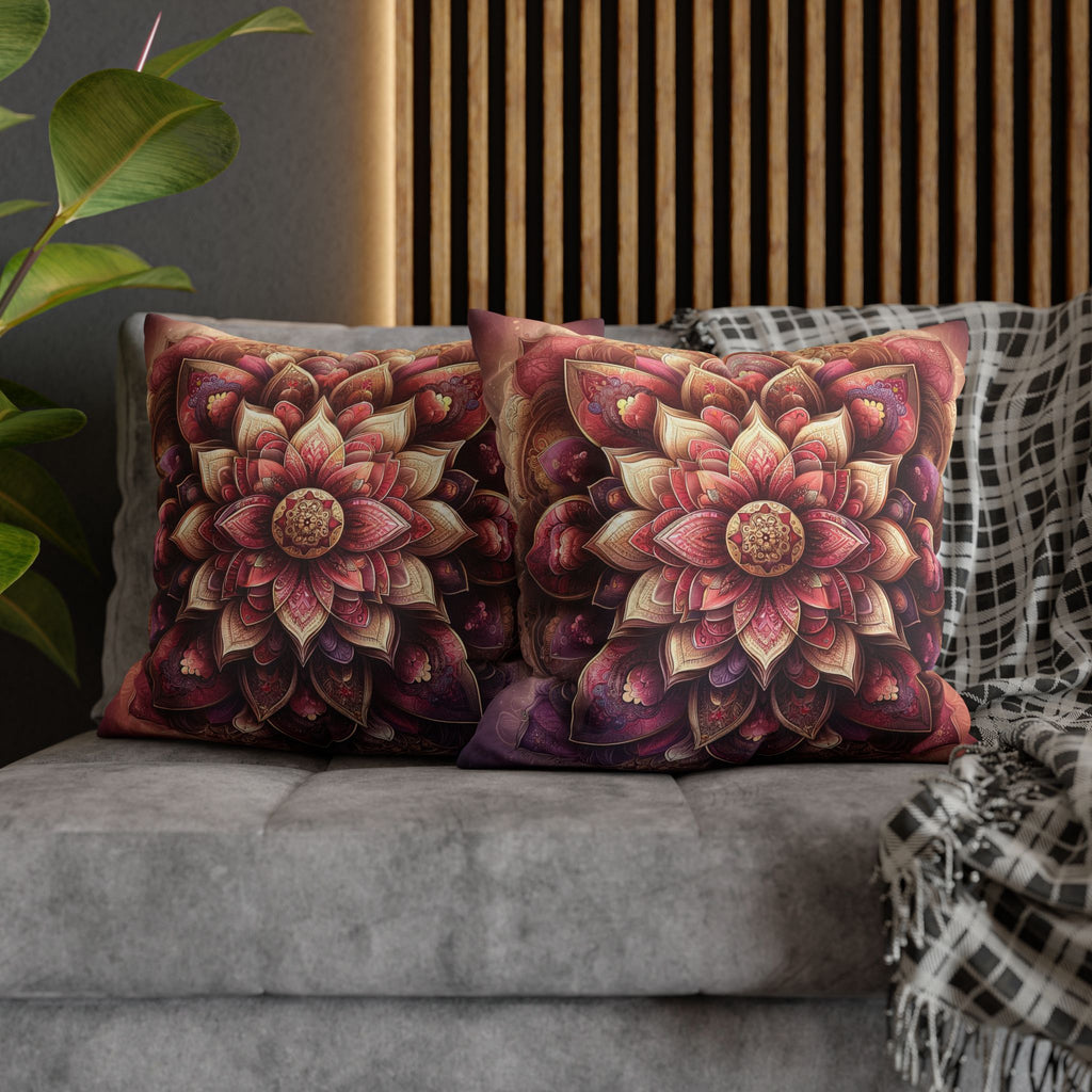 Mandala - Pink design - Spun Polyester Square Pillowcase